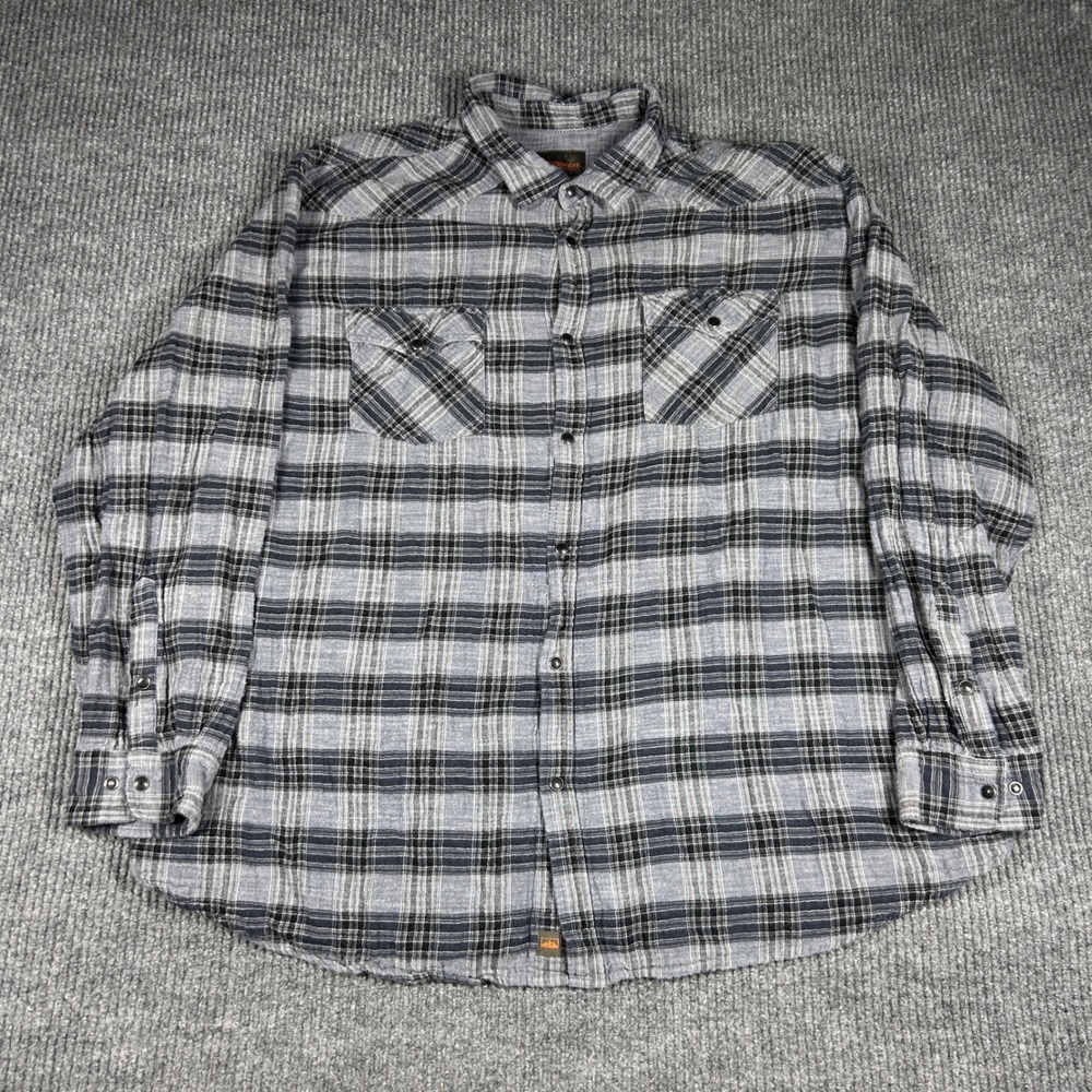 Northwest‎ Territory Shirt Men's 4XL Gray Plaid Snap Front Flannel Western